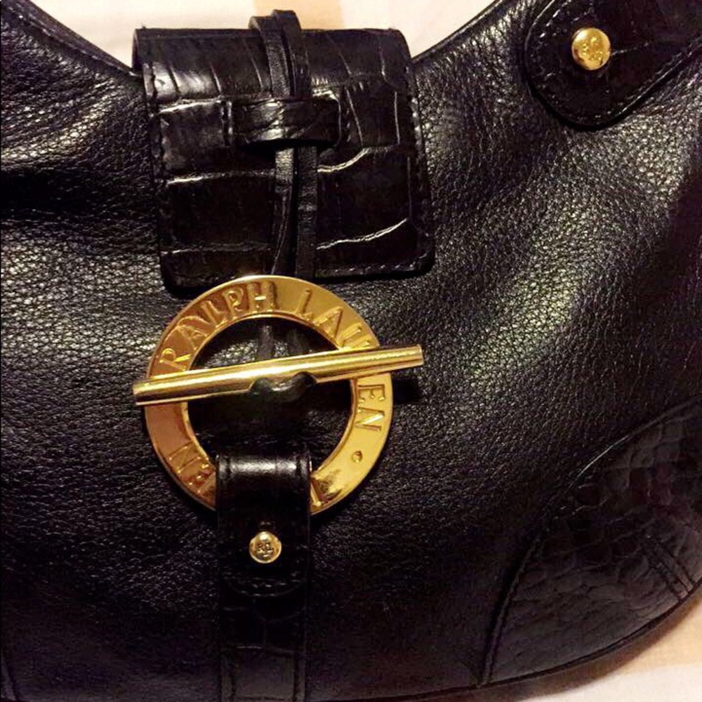Vintage Ralph Lauren Black and Gold Bag - Picture 6 of 8